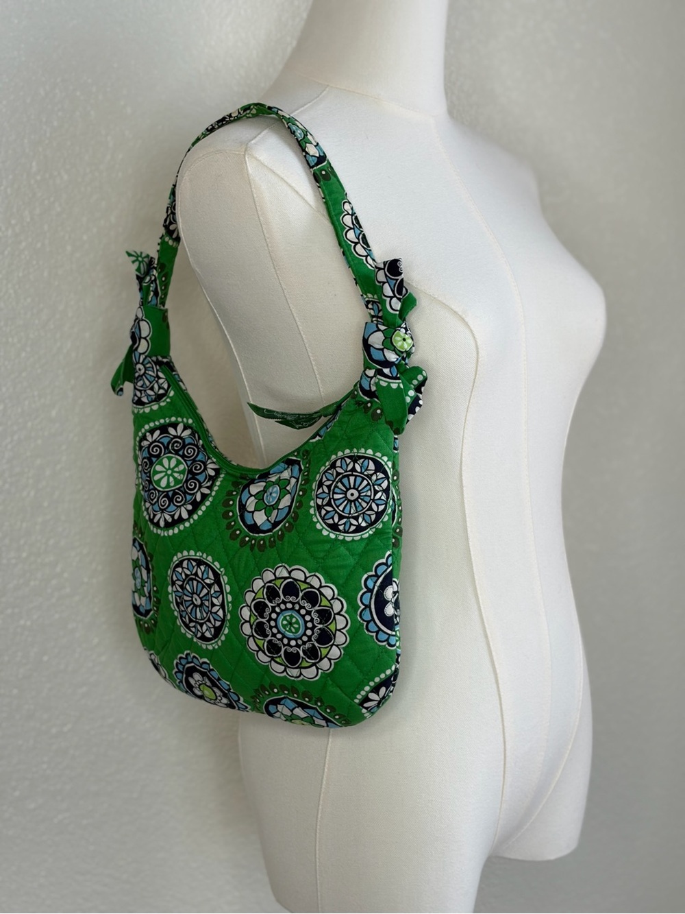 Vera Bradley Green Quilted Medallion Shoulder Bag